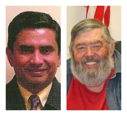 Selectmen Aboul Khan, left, and Raymond Smith were both re-elected to the board Tuesday night.