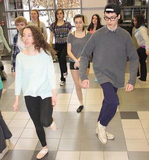 Courtesy photo
Students at Marshwood High School rehearse for “Fame, the Musical.” In the foreground are Nicole Benedetto of Eliot and Ryan Bulger of South Berwick, both seniors.