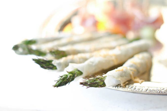 Kay Heritage/thechurchcook.blogspot.com Phyllo-Wrapped Asparagus is easy and a great appetizer or finger food.
