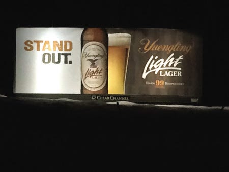 An image of the beer billboard seen recently in Rye.