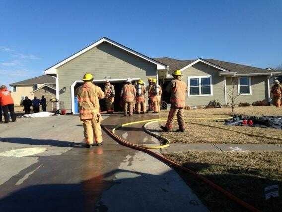 Shawnee Heights Fire District crews were sent at 9:10 a.m. Wednesday to a home at 4128 S.E. 23rd Terrace on a report of a structure fire. The house is owned by a firefighter with the Topeka Fire Department and a volunteer firefighter with the Shawnee Heights Fire District.