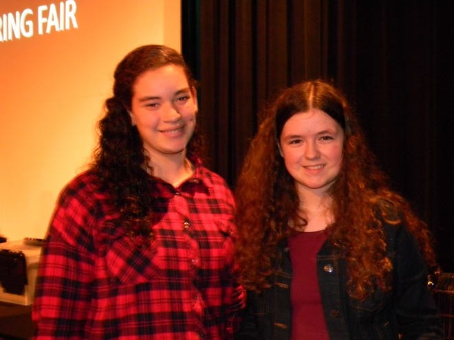 Creekside Middle School students Assil Elghali, left, and Charlotte Kelly both won $50 prizes from Heart of Volusia at the recent Tomoka Region
Science Fair at Atlantic High School.