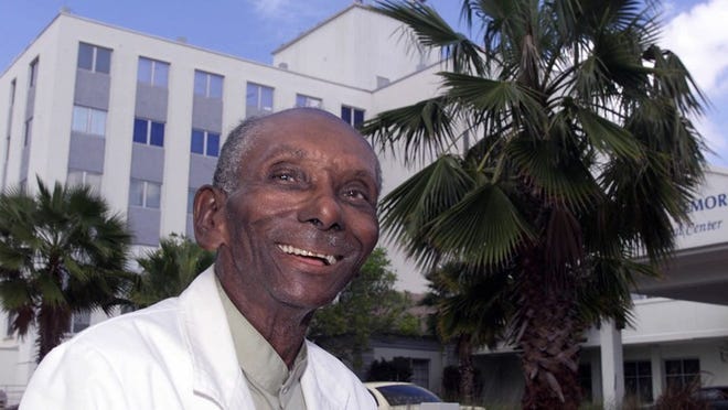 John Scott worked at Martin Memorial Hospital from the 1940s until his retirement, at 96, in 2011. He died in 2012. (Palm Beach Post file photo)
