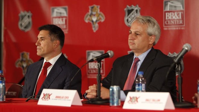 Vinnie Viola (left) and Doug Cifu, who lives at Mirasol, are longtime business partners who became owners of the Florida Panthers last fall. (Photo courtesy of Florida Panthers)