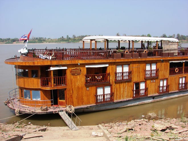 The Mekong Explorer plies the waters between Laos and Thailand.