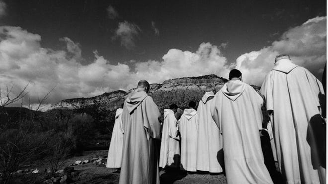 Tony O’Brien’s print of ‘Procession, Monastery of Christ in the Desert’ will be among 19 images going on display Saturday in ‘Light in the Desert’ at The Society of the Four Arts. Courtesy of The Society of the Four Arts