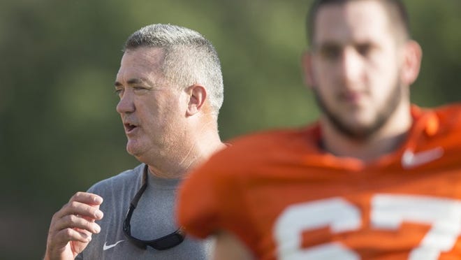 At Oklahoma State, Joe Wickline (left) developed NFL linemen and helped the Cowboys’ offensive line become one of the nation’s best. Can he repeat that success at Texas while also wearing the offensive coordinator’s hat?