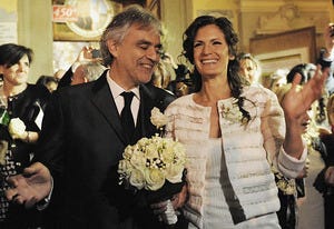 Andrea Bocelli, Veronica Berti | Photo Credits: Laura Lezza/Getty Images
