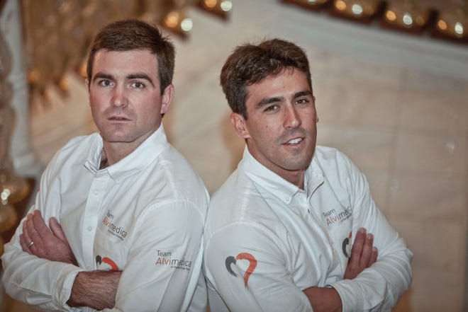 Team Alvimedica skipper Charlie Enright, left, and general manager Mark Towill once were members of the Brown sailing team.
