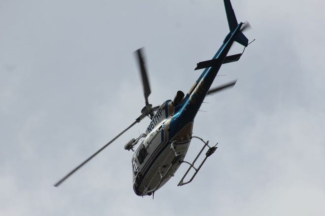 A California Highway Patrol helicopter circled the Roseburg Property and other areas of Mount Shasta Thursday afternoon, March 27.