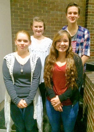BHS Prose and Poetry students, pictured from left to right are Shannon Parrish, Brooklyn Britton, Megan Pointer and Trey Fawcett.
