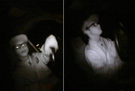 A dashboard camera installed in the ambulance captured these images of the suspect.
