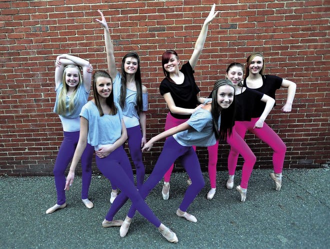 Tuscarawas Dance Arts Center students (left to right) Aviana Cline, Ashley Glazer, Brooke Kobel, Tessa Price, Lindsey Ames, Kaila Shroyer and Rachael Litty will appear in the annual All Ohio Dance Festival April 5 on the campus of Cuyahoga Community College East.