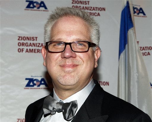 FILE - This Nov. 20, 2011 file photo shows TV and radio commentator Glenn Beck at the 114th Anniversary Justice Louis Brandeis award Dinner given by the Zionist Organization of America in New York. A Saudi Arabian man injured in the Boston Marathon bombings on Friday, March 28, 2014 filed a defamation lawsuit against Beck, accusing the conservative commentator of saying on the air that the plaintiff was "the money man" behind the attack. (AP Photo/David Karp, File)