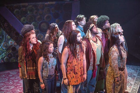 A scene from “Hair,” now on stage at Seacoast Repertory Theatre. Joshua Gagnon courtesy photo