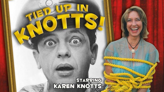 Ascension Parish Library joins libraries nationwide in the celebration of National Library Week. Karen Knotts will be appearing in Tied Up In Knotts, a hilarious one-woman show about growing up with her famous father, Don Knotts. This fun-filled evening is scheduled for Wednesday, April 16, at 6 p.m. at the Ascension Parish Library in Gonzales.