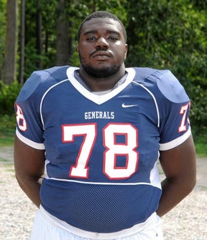 PATRICK KANE/PROGRESS-INDEX FILE PHOTO
Ronald Cunningham, seen during his playing days at Dinwiddie High School, died Sunday in Raleigh, N.C. Cunningham, 19, was a two-time all-Central Region selection during his prep career. He was an offensive lineman for CIAA member Saint Augustine's University.