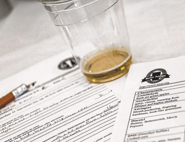 Courtesy of Nate Byrnes
Judging forms for an assessment of home brews are shown at a competition. Serving as a judge is both challenging and fun.