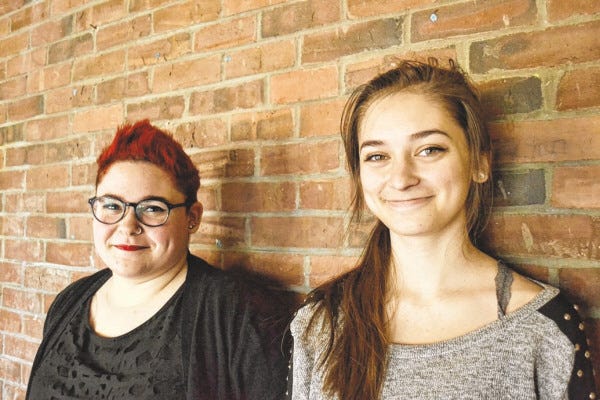 CONTRIBUTED PHOTO
Somerset-Berkley Regional High School students Laura Barboza, left, and Amelia Dupont are displaying their photographs at Narrows Center for the Arts in Fall River.