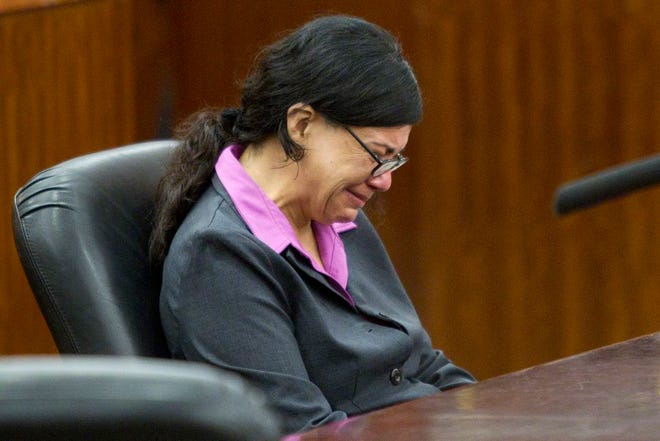 Ana Trujillo Ana Trujillo reacts as she listens to closing arguments in the punishment phase of her trial on Friday, April 11, 2014, in Houston. Trujillo was convicted on April 8, of murder for fatally stabbing her boyfriend 59-year-old Alf Stefan Andersson with the stiletto heel of her shoe during an argument last June at his Houston condominium. (AP Photo/Houston Chronicle, Brett Coomer) MANDATORY CREDIT