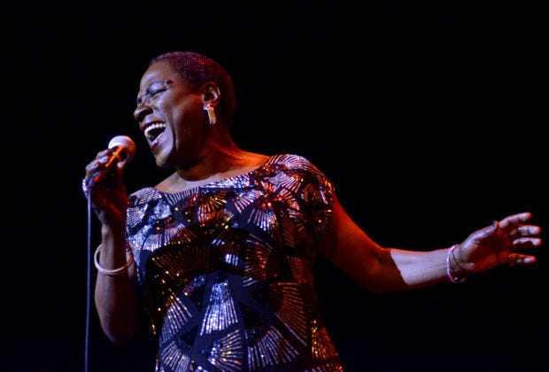 Sharon Jones performs at the Byham Theater on Sunday, April 13, 2014, in Pittsburgh.