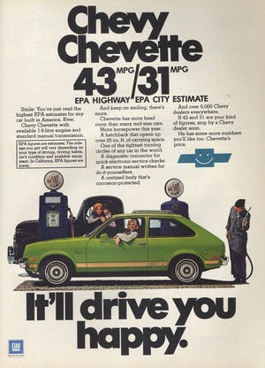The Chevy Chevette came to market in late 1975 as a 1976 model. (GM photo)
