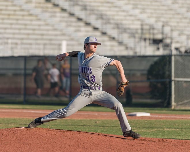 Dillon Abbess mowed down 10 Spartans and only gave up three hits in Dutchtown's 7-1 win. Photo by Dewey Keller.