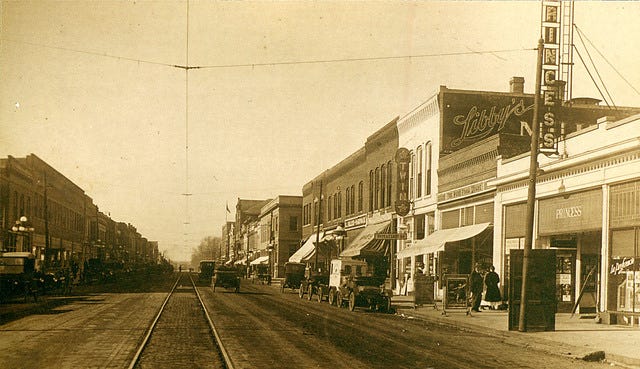 Princess Theatre, on the right, and the Twin Star a couple doors down around 1916. The Twin Star changed its name in 1912 following new ownership and a remodeling. Joe Gerbrach, owner of Twin Star, would purchase the Princess in 1919. Photo: Hank Zaletel via Ames Historical Society 
 Capitol, formerly Princess Theatre, has a preview display for the upcoming "Tarzan, the Ape Man" in 1934. The theater was renamed in 1927. It closed in 1952. Photo: Ames Historical Society 
 The New Ames Theater in 1954. It opened in 1919 as American Theatre and was the first movie theater in Campustown. It changed to Ames Theater in 1920 follow Joe Gerbrach's purchase of it. In 1996, following the renovation of Varsity Theater down the street, it closed. Photo: Ames Historical Society 
 The Collegian in the late 1930s, which opened in 1937. The theater was the crown jewel of Ames movie theaters with its art deco outside and lavish furnishings inside. It closed in 1974 following years of declining attendance. Photo: Ames Historical Society 
 The Varsity Theater in Campustown prepares for its opening in 1938. The theater was Campustown's second theater and built just a few doors down from New Ames Theater. In 1996, the theater expanded to two screens. It was well-known for its midnight showings and frequent art house movies. Cinemark, which purchased it in 1999, closed it in January 2009. Photo: Ames Historical Society 
 Located on Lincoln Way and the Boone County road, this is Ranch Drive-In soon after it opened in 1949. It closed after the 1995 season. Photo: Ames Historical Society 
 Campustown's Varsity and Ames Theaters in 1976. Photo: Ames Historical Society 
 Century Theater was located on South Duff and South Fifth Street. Photo: Ames Historical Society