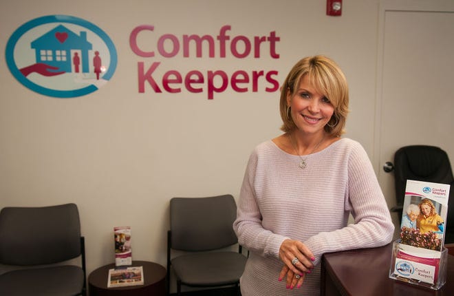 Michele Berman, Owner and President of Comfort Keepers in Jenkintown, is expanding her business to begin training her own certified nursing assistants. Berman is seen here in the lobby.