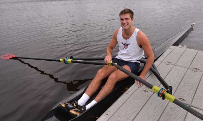 Photos by Bob.Mack@jacksonville.com  Jack Kelley of Jacksonville Rowing Club and Ponte Vedra High School will be continuing his rowing career at Harvard.