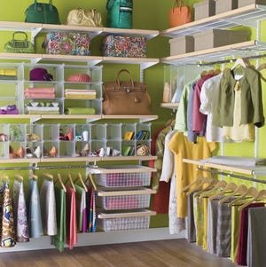 The Elfa closet system from the Container Store.