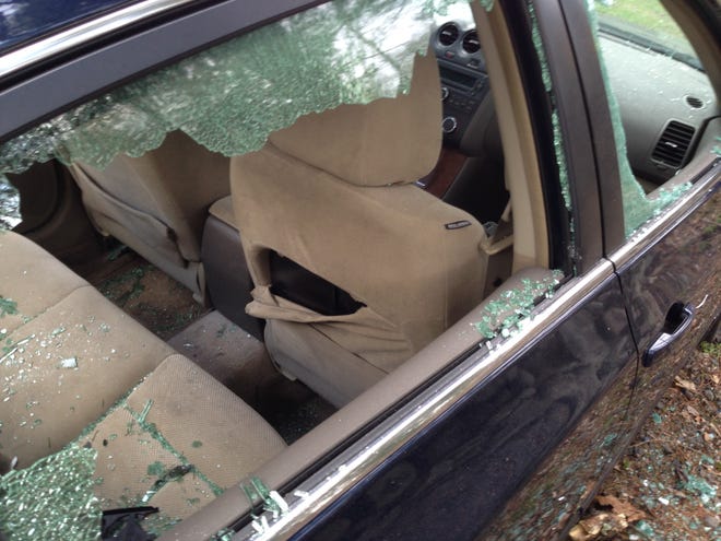Police are seeking information about who vandalized this car in Bartonsville.
