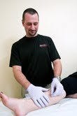 ALMH Physical Therapist Tim Heitzig treats a patient using dry needling. Photo courtesy of ALMH.