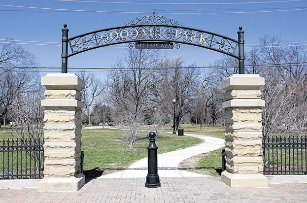 An entrance to Goodale Park.