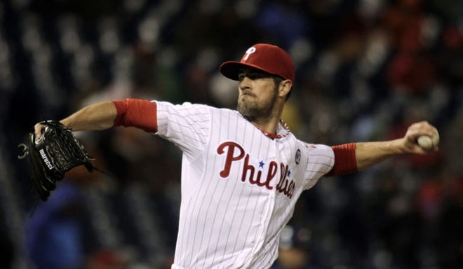 Phillies starting pitcher Cole Hamels fell to 0-2 on the season after Tuesday's loss to the New York Mets in Philadelphia.