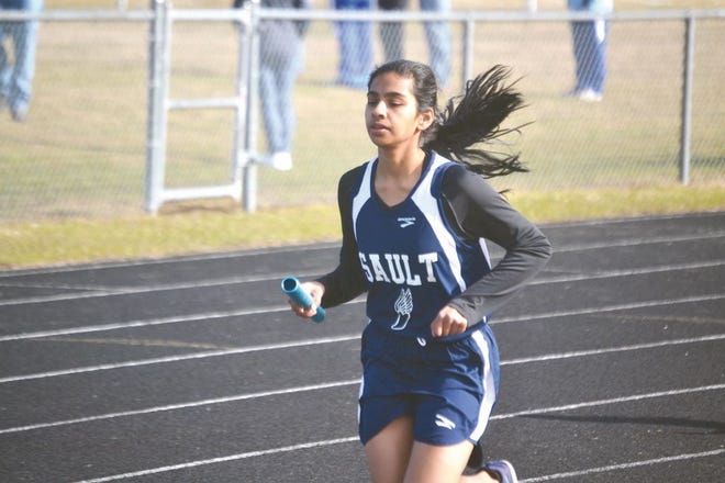 Rayka Devaprasad competes for Sault High during the Chiefs Relays track and field meet.