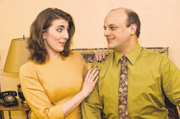 PHOTO BY KAREN FOYE
Marla Jane Caram and Chris Gates star in Nemasket River Productions' spring offering, "Same Time, Next Year." The play opens at the Alley Theatre next weekend.