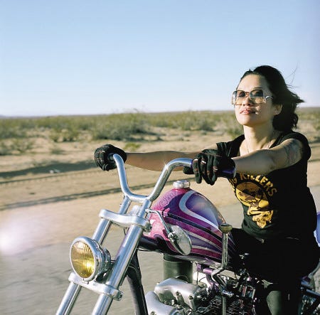 A piece from photographer Lanakila MacNaughton's "Women’s Motorcycle Exhibition."
Lanakila MacNaughton courtesy photo