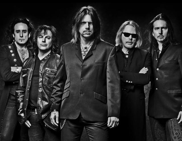 PHOTO COURTESY OF BLACK STAR RIDERS The rock band Black Star Riders will play at 7:30 p.m. Monday at Neumeier’s Rib Room & Beer Garden, 817 Garrison Ave. The band includes bassist Marco Mendoza, from left, drummer Jimmy DeGrasso, singer Ricky Warwick, guitarist Scott Gorham and guitarist Damon Johnson.