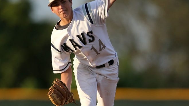 McNeil’s Matt Steves throws a pitch Thursday in a bi-district playoff loss to Bowie. The best-of-three series will resume Friday night at Burger Center. CREDIT: Jamie Harms/For American-Statesman