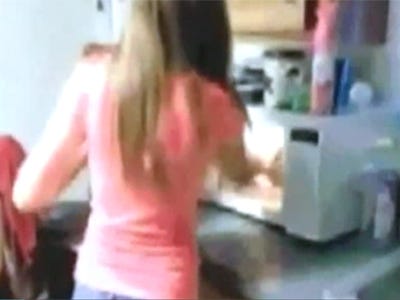 Authorities say two teenage girls from Maine put an 8-week-old kitten in a microwave oven and turned it on.