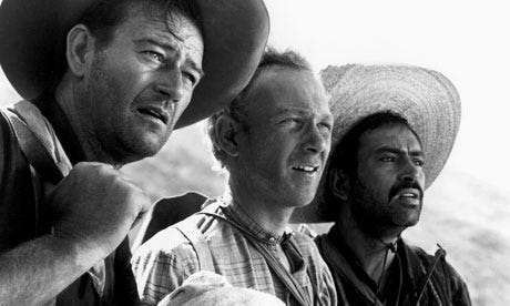 Harry Carey Jr, (center) with John Wayne and Pedro Armendáriz in "Three Godfathers" (1948).