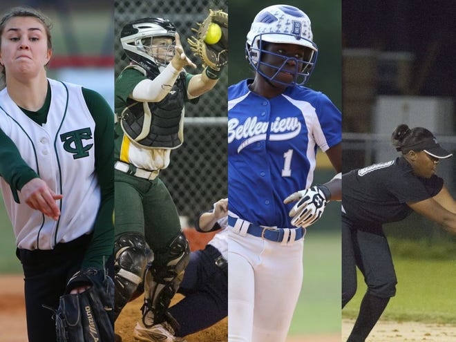 From left to right, Trinity Catholic's Lauren Whitt, Forest's Caley Chappel, Belleview's Alexis Day and West Port's Kim Owens all earned player of the year honors from their respective classifications.