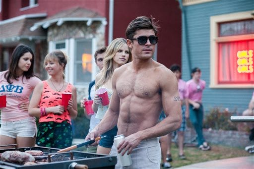 This image released by Universal Pictures shows Zac Efron in a scene from "Neighbors." (AP Photo/Universal Pictures, Glen Wilson)