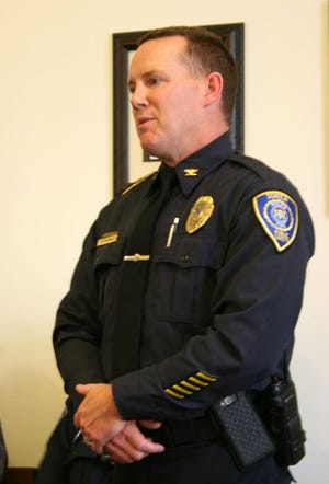 Troy Thomas, director of the Ionia Department of Public Safety, discusses his proposal for the department's K-9 unit at the Ionia City Council meeting Tuesday.