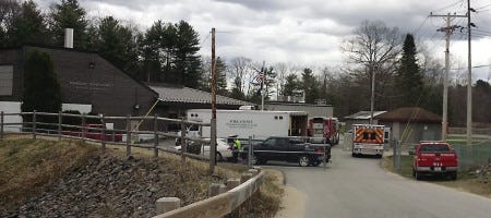 Crews responded to a report of a chemical mixture at the Kennebunk Sewer Department Monday, which led to a minor explosion.