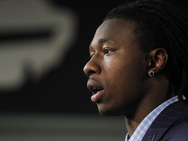 Buffalo Bills first round draft pick Sammy Watkins speaks to the media during a news conference at the NFL football team's headquarters in Orchard Park, N.Y., Friday, May 9, 2014.