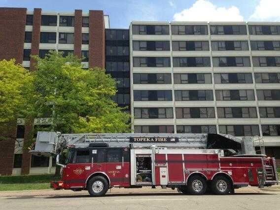 A stove fire resulted in smoke coming out of a window in a sixth-floor apartment Saturday afternoon at Jackson Towers, 1122 S.W. Jackson.. Topeka fire crews ventilated smoke from the building. No injuries were reported.