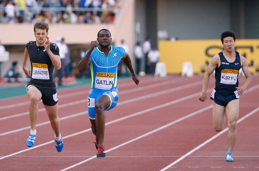 American Justin Gatlin claims victory in Tokyo