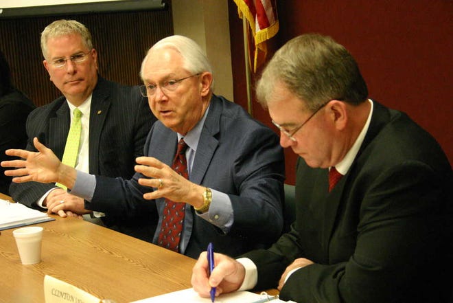 U.S. Rep. Randy Neugebauer, center, addresses the South Plains Association of Governments' board of directors.